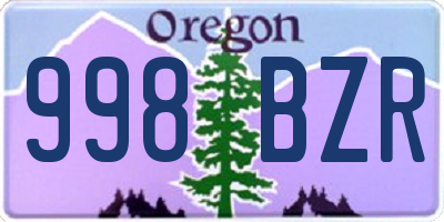 OR license plate 998BZR