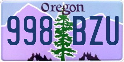 OR license plate 998BZU