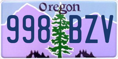 OR license plate 998BZV
