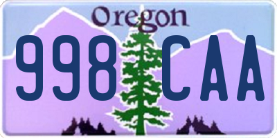 OR license plate 998CAA