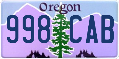 OR license plate 998CAB