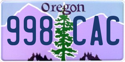 OR license plate 998CAC