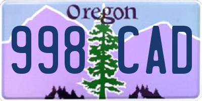 OR license plate 998CAD