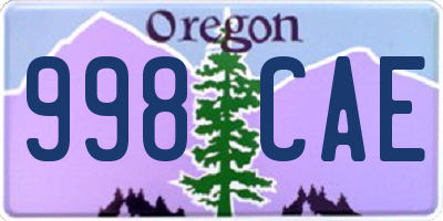 OR license plate 998CAE