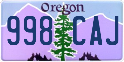 OR license plate 998CAJ