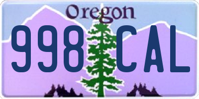 OR license plate 998CAL