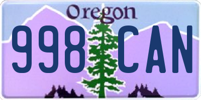 OR license plate 998CAN