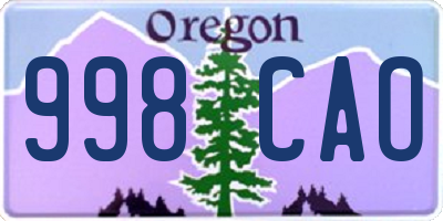 OR license plate 998CAO