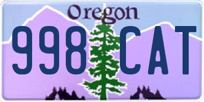OR license plate 998CAT