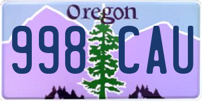 OR license plate 998CAU