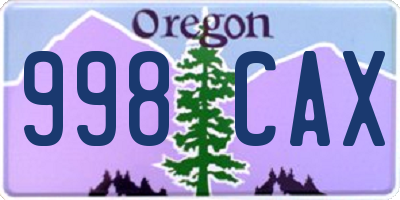 OR license plate 998CAX