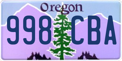 OR license plate 998CBA