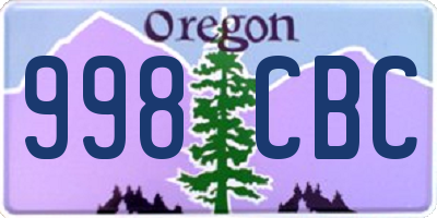 OR license plate 998CBC