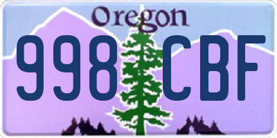OR license plate 998CBF