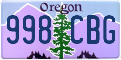 OR license plate 998CBG