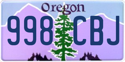 OR license plate 998CBJ