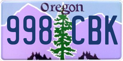 OR license plate 998CBK