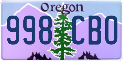 OR license plate 998CBO