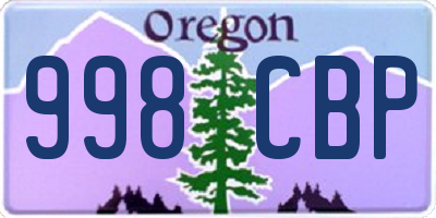OR license plate 998CBP