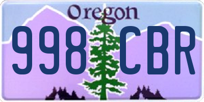 OR license plate 998CBR
