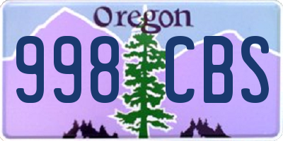 OR license plate 998CBS