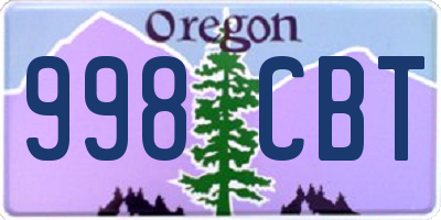 OR license plate 998CBT