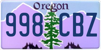 OR license plate 998CBZ