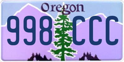 OR license plate 998CCC