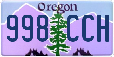 OR license plate 998CCH