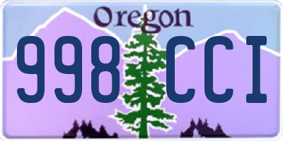 OR license plate 998CCI