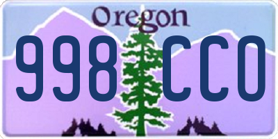 OR license plate 998CCO
