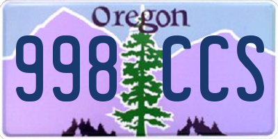 OR license plate 998CCS