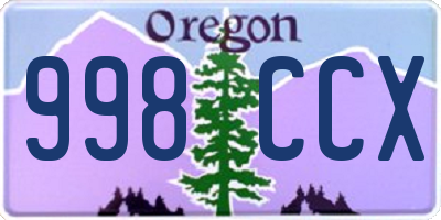 OR license plate 998CCX