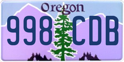 OR license plate 998CDB