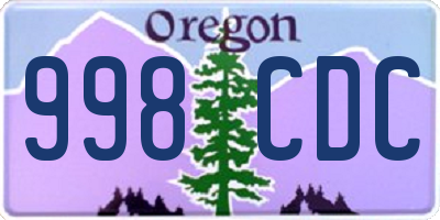 OR license plate 998CDC