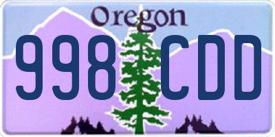 OR license plate 998CDD