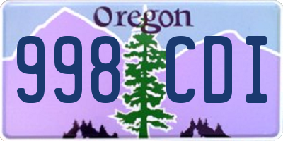 OR license plate 998CDI