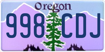 OR license plate 998CDJ