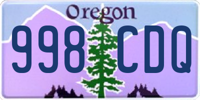 OR license plate 998CDQ