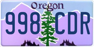 OR license plate 998CDR