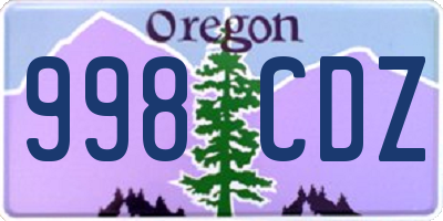 OR license plate 998CDZ