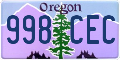 OR license plate 998CEC