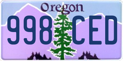 OR license plate 998CED