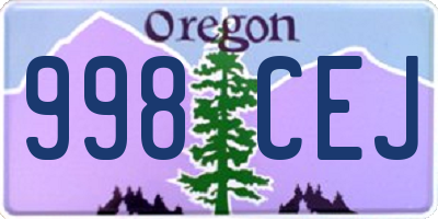 OR license plate 998CEJ