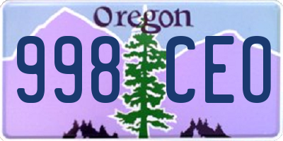 OR license plate 998CEO