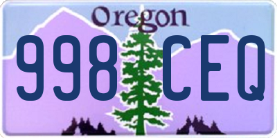 OR license plate 998CEQ