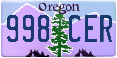 OR license plate 998CER