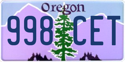 OR license plate 998CET