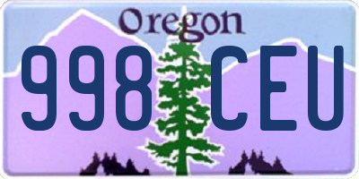 OR license plate 998CEU