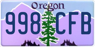OR license plate 998CFB
